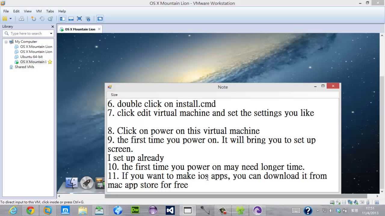 mac os x lion for vmware